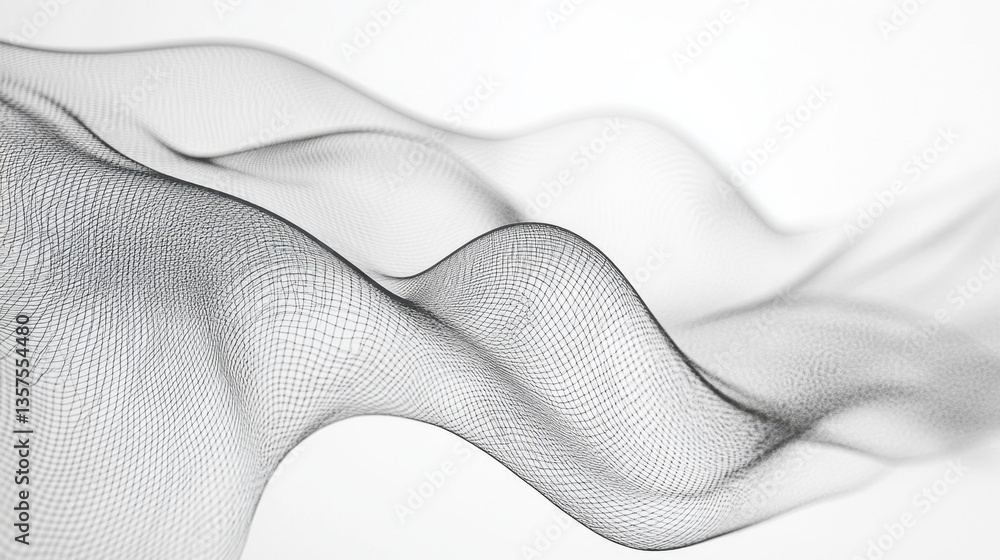 Poster fluid dynamics simulation abstract space digital art minimalist style close-up visual representation