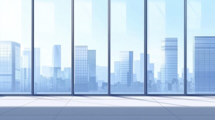 Modern Office with Panoramic City View