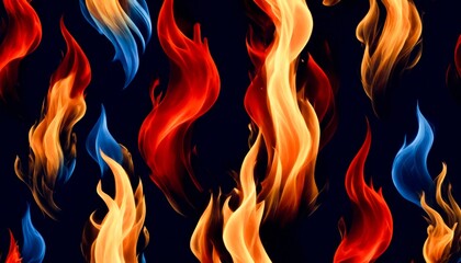 Fire Flame Burning Pattern Wallpaper Concept Black Background
