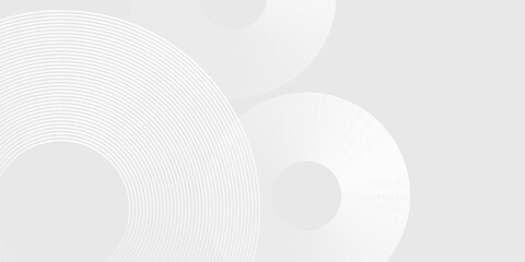 Modern white glowing geometric lines on gray background. Modern shiny blue circle lines pattern. Futuristic technology abstract modern simple