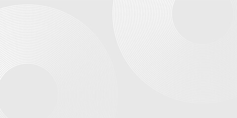 Modern white glowing geometric lines on gray background. Modern shiny blue circle lines pattern. Futuristic technology abstract modern simple design