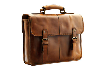 Retro Executive Work Briefcase Isolated on Transparent Background PNG.