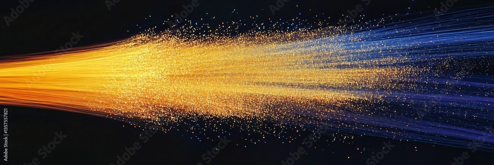 Poster lively and colorful fiber-optic light streams creating a stunning gradient effect