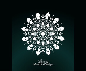Circular pattern in the form of a mandala. Ornamental mandala with golden color arabesque floral pattern islamic east style Meditation element for India yoga. Ornament for decorating a greeting. 