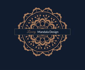 Circular pattern in the form of a mandala. Ornamental mandala with golden color arabesque floral pattern islamic east style Meditation element for India yoga. Ornament for decorating a greeting. 