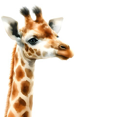 Naklejka premium 투명배경, 기린, 수채화, png (Transparent background, giraffe, water colour, png)