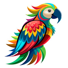 Obraz premium Colorful Parrot with Vibrant Feathers in Pop Art Style.