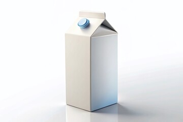 Naklejka premium Milk Carton Drawing - Empty Carton Mockup with Copy Space Right Side