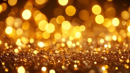 Golden glitter bokeh background.