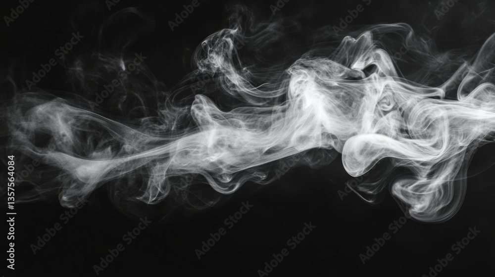 Poster ethereal smoke patterns studio abstract art dark background close-up visual concept for creative exp