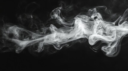 Naklejka premium Ethereal smoke patterns studio abstract art dark background close-up visual concept for creative expression