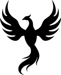 Phoenix Silhouette: Mythical Firebird, Vector Graphic