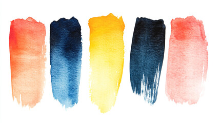 Naklejka premium Colorful watercolor brushstrokes