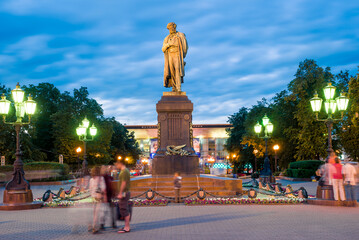 Monument to the Russian genius of poetry Alexander Pushkin. Moscow. Russia