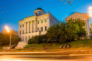 Fototapeta premium Night view of the picturesque Pashkov house mansion. Moscow