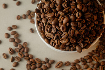 Freshly roasted coffee beans create rich aromas in a cozy setting