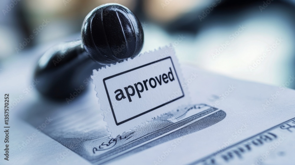 Poster official document approval process office environment business communication professional setting cl