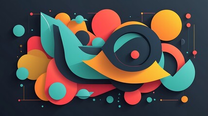 Obraz premium A series of layered shapes creating depth.