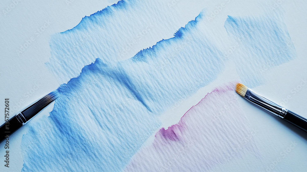 Poster abstract watercolor strokes with brush: delicate watercolor strokes, executed with artistic precisio