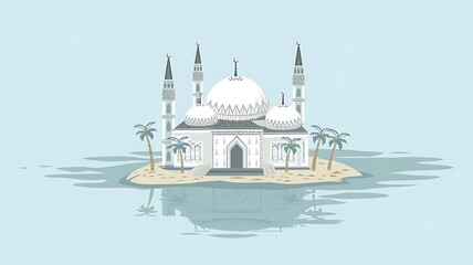 Naklejka premium Islamic Mosque Vector Art Illustration