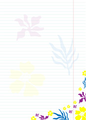 blank sheet with hand drawn colorful silhouettes of flowers22