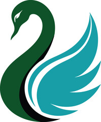 Naklejka premium Graceful swan logo mascot design