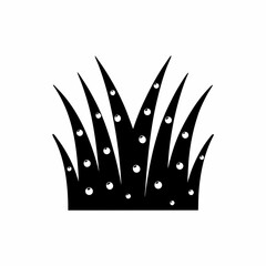 creative details Grass with Dew Icon vector illustration