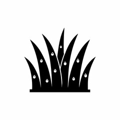 creative details Grass with Dew Icon vector illustration
