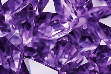 Purple amethyst crystal, beautiful jewels for jewelry and luxury product, violet diamond and colored glass

