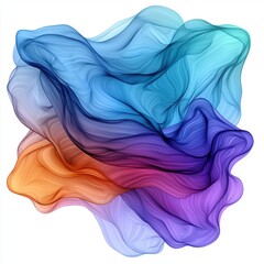 Swirling Dance of Colorful Ribbons in Chemistry of Blue Teal Orange Purple and Red Creating a Vivid Abstract Artwork
