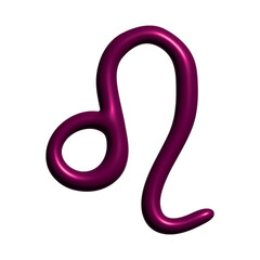 3d leo zodiac sign Esoteric symbol Astrology clipart Element for design