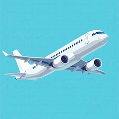Fototapeta premium Stylish aircraft soaring through blue skies.