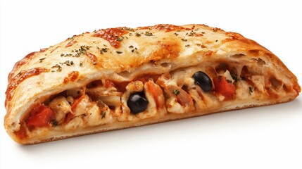 Delicious Italian Calzone Stuffed with Chicken, Tomato, and Mozzarella