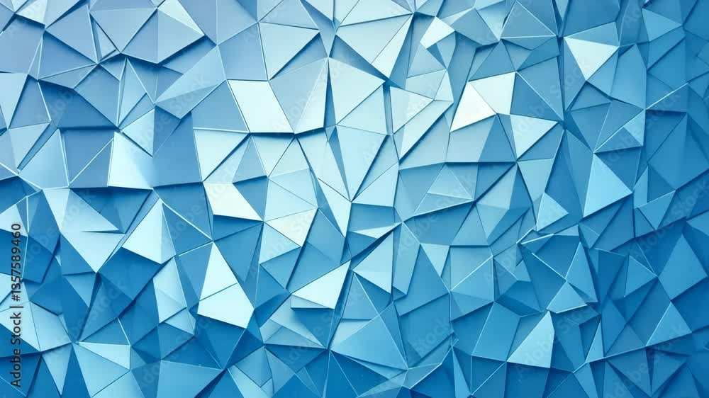 Poster abstract blue polygonal surface with geometric triangular pattern in modern digital art