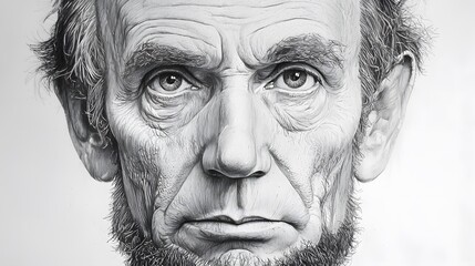 Intense Close-up Portrait of Abraham Lincoln