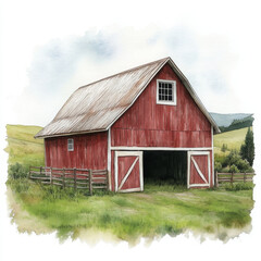 Obraz premium illustration of weathered barn evokes rustic charm and timeless beauty