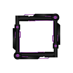 Square futuristic border frame avatar game design