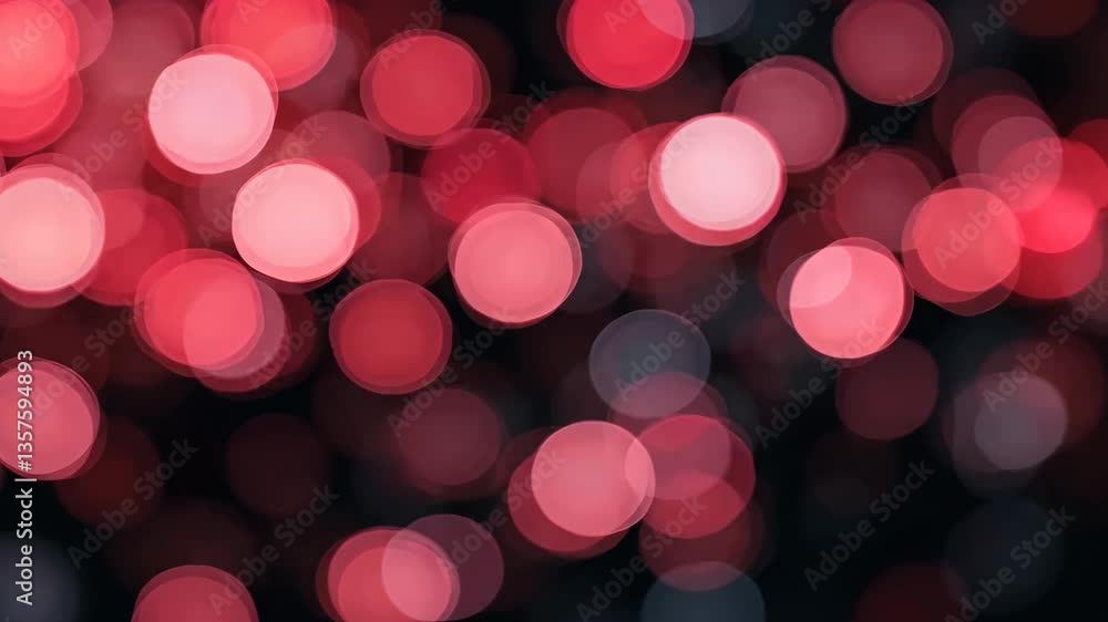 Poster abstract bokeh background of red circular lights on black creating a soft focus effect