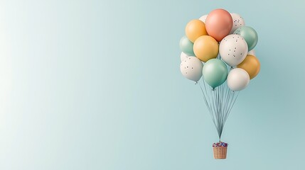Pastel Balloons Hot Air Balloon.