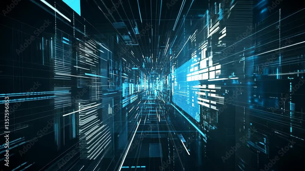 Poster abstract blue technology background for business and science generative ai