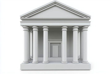 Obraz premium Government building icon in white