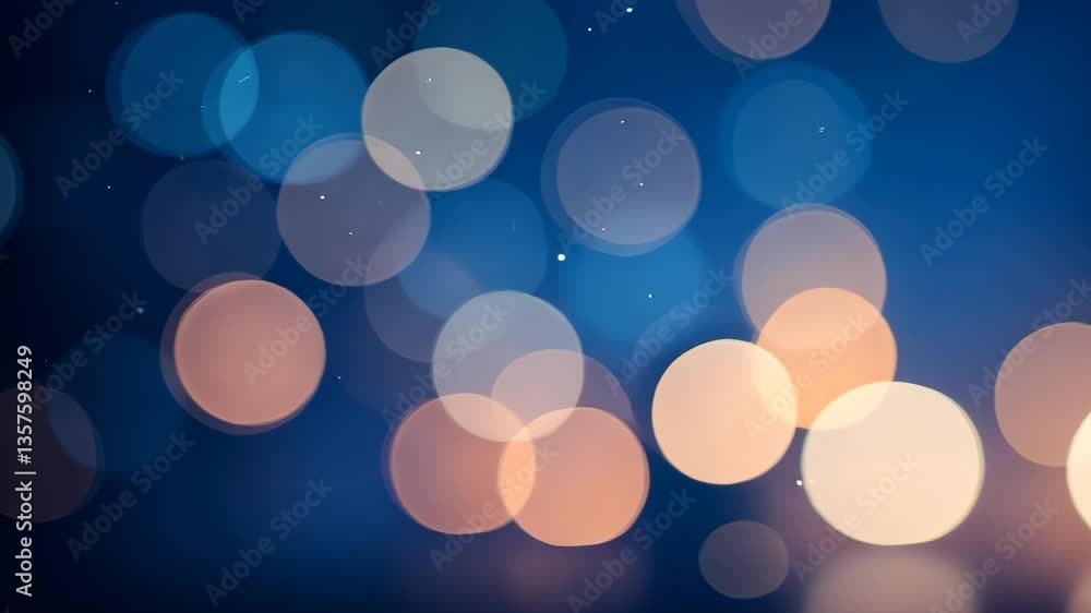 Aufkleber abstract bokeh background with blue and orange colors creating atmospheric and festive visual