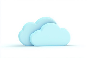 Fototapeta premium 3D light blue cloud icon in soft style