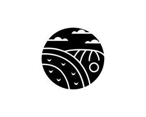 creative details Rolling Grass Field Icon vector illustration