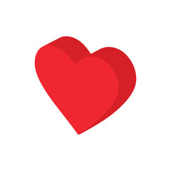 Red 3d heart vector art illustration