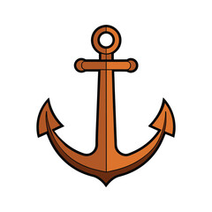 Rusty anchor colorful vector art illustration © rajib