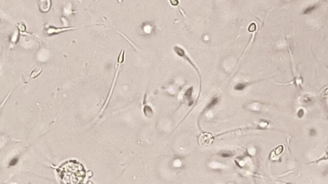 Medical footage, Pyospermia medical term, a high number of white blood cells or pus cell in semen. It can weaken sperm and affect fertility