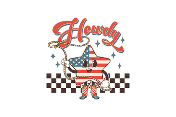 Howdy, Western 4th Of July Sublimation Design