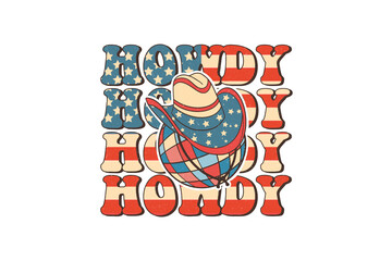 Howdy, Western 4th Of July Sublimation Design