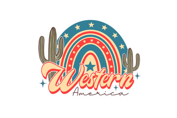 Western America, Western 4th Of July Sublimation Design